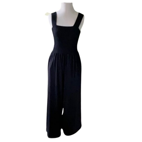 LOFT Navy Jumpsuit with Wide-Leg Design - Medium - Picture 1 of 3